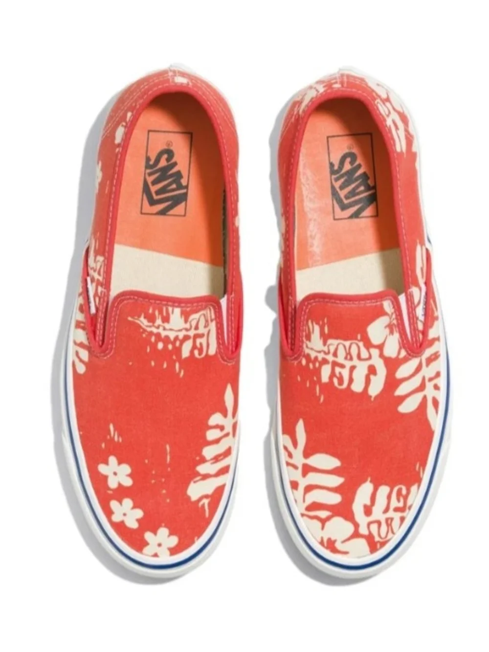 Vans-Slip-On 48 Deck DX 'OG Floral Orange'  Slip-On Sneakers Men's Size 12